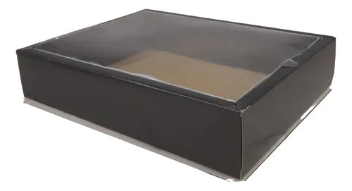 cod: 164 (10u) CAJA 22X17X5 REGALOS NEGRO VISOR Base y Tapa (10U) COD:164 - medida: 22x17x5