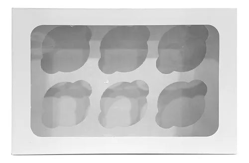 cod: 3861 (10u) CAJA PARA CUPCAKES O MADALENAS CON VISOR I. - medida: 26.4x17.5x9