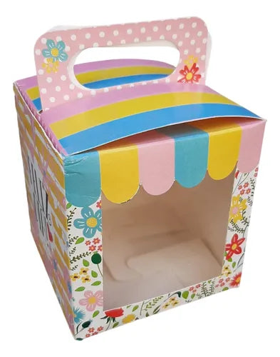 cod: 2217 (10u) CAJAS PARA CUP CAKE INDIVIDUAL -FELIZ DIA- - medida: 0x0x0