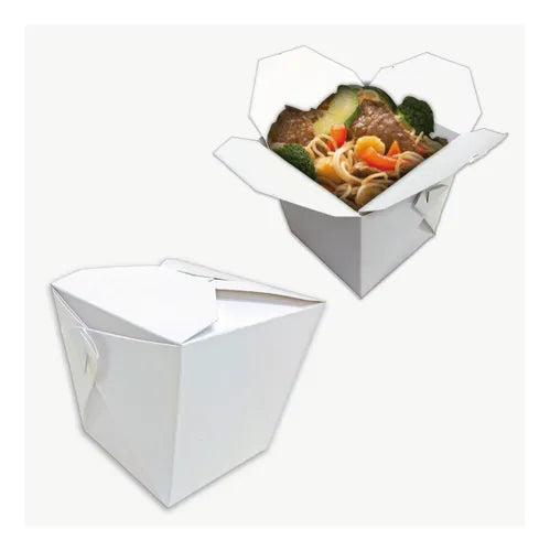 cod: 2530 (50u) CAJAS PARA WOK Y COMIDA CHINA LAMINADO INTERIOR - medida: 9.7x9.7x9.7
