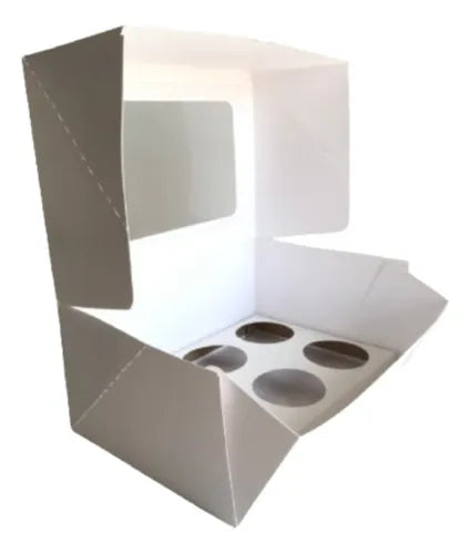 cod: 3695 (10u) CAJA PARA CUPCAKES CON VISOR - medida: 25x17x11