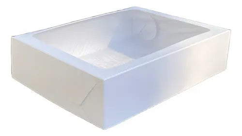 cod: 3446 (10u) CAJA BLANCA RECTANGULAR PASTELERIA PANADERIA REPOSTERIA - medida: 22x17x8