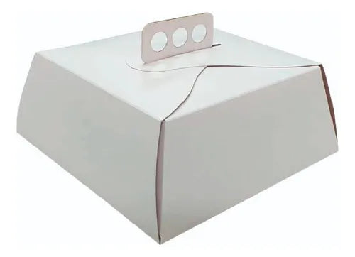 cod: 3595 (100u) CAJA PARA TORTA BLANCA LISA - 100 - medida: 24x24x10
