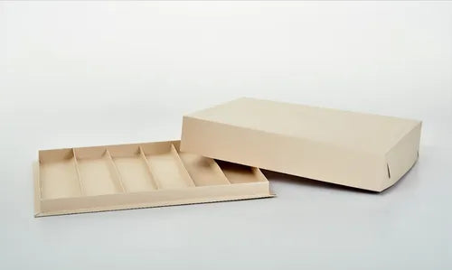 cod: 4355 (15u) CAJA PARA MASAS 1KG C/6 DIV. U CATERING SUSHI - 041D6 - medida: 33.5x25.5x6