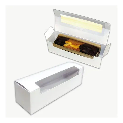 cod: 3611 (50u) CAJA PARA BUDINES POSTRES MACARRONS C/ VENTANA I - medida: 24x7x7