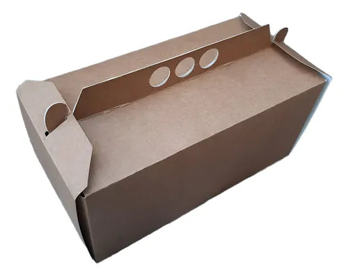cod: 3573 (10u) CAJAS BLANCA KRAFT BUDÍN DOBLE PORCION TORTA - medida: 24x12x11