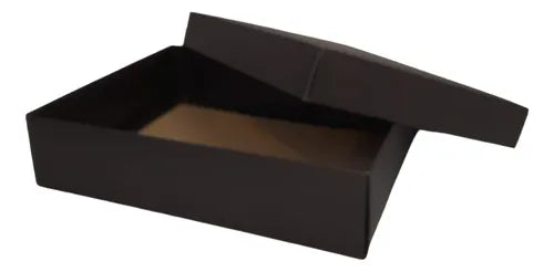 cod: 038 (10u) CAJA 20X17X5 REGALOS LENCIARIA NEGRO CARTON Base y Tapa (10U) COD: 038 - medida: 21.5x17x5