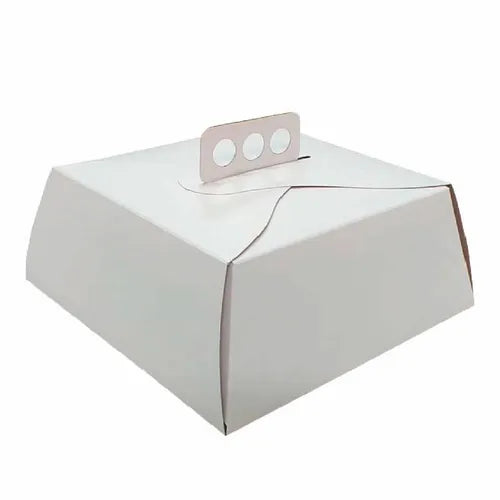 cod: 4121 (25u) CAJA PARA TORTA BLANCA LISA 25 - medida: 30x30x12