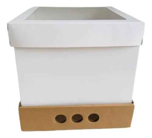 cod: 3700 (10u) CAJA DRIPCAKE CON TAPA VISOR - medida: 25x25x15