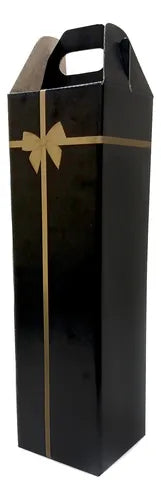 cod: 4323 (10u) CAJA ESTUCHE MALETIN 1 BOTELLA VINO CHAMPAGNE ESTAMPADO - medida: 33x9.5x9.5