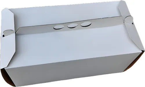 cod: 3576 (25u) CAJA BUDÍN PORCIÓN DE TORTA BLANCA KRAFT 25 - medida: 24x12x11