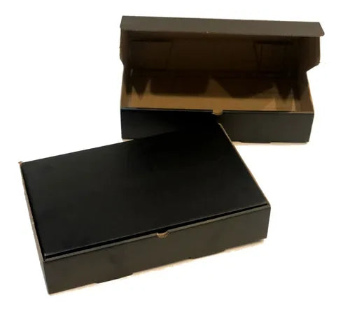 cod: 3749 (50u) CAJAS MICRO NEGRO/M EMPANADA SANDWICH FACTURA - medida: 25x19x9.5