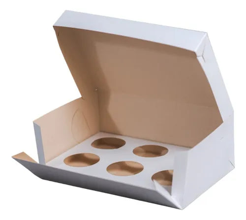 cod: 3801 (25u) CAJA 6 CUPCAKES MUFFINS CON CA U - medida: 26x18x9