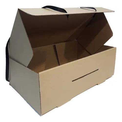 cod: 4411 (60u) CAJA PARA ZAPATOS MARRÓN MICROCORRUGAD. 32 DS .C - medida: 35x21x12