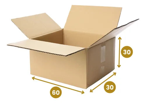 cod: 4630 (5u) CAJA CARTON EMBALAJE MUDANZA REFORZADA 5 - medida: 60x30x30