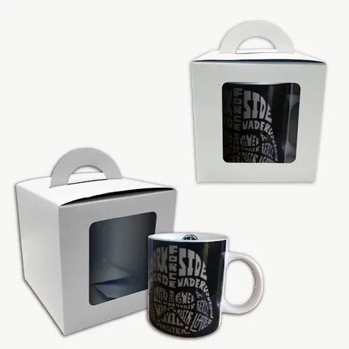 cod: 2663 (100u) CAJA PARA TAZAS PLANTAS PARA REGALOS C/VENTANA - medida: 11.4x11.4x11.4
