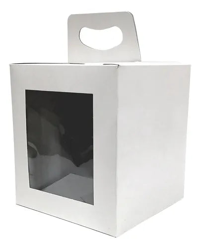 cod: 2965 (10u) CAJA PAN DULCE 1/2 KILO BLANCO CON VENTANA - medida: 17x14x14