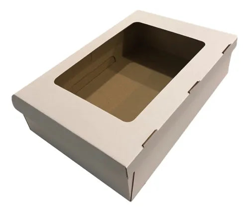 cod: 4565 (10u) CAJA MICRO B/M C/VISOR 30 TORTA,CATERING,SÁNDWICH - medida: 43x30x13