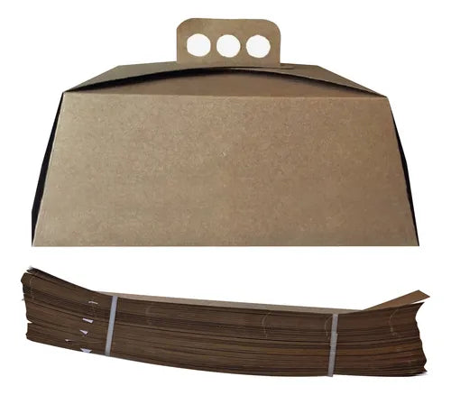 cod: 4039 (50u) CAJAS PARA TORTAS KRAFT + TIRAS/FAJAS - medida: 29x29x11