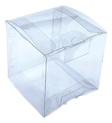 cod: 2483 (100u) CAJA CUBO TRANSPARENTE ACETATO SOUVENIR MACARONS - medida: 6x6x6
