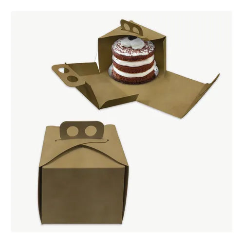 cod: 2688 (100u) CAJAS PARA TORTA INDIVIDUAL MINI 11.5.5 KRAFT 100 - medida: 11.5x11.5x11.5