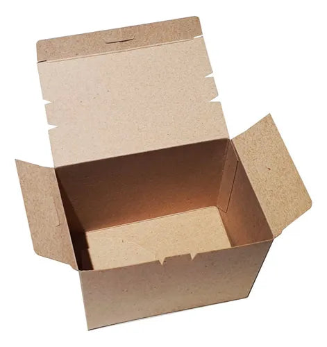 cod: 2728 (100u) CAJAS DELIVERY KRAFT PAPAS FRITAS NUGGETS SUSTENTABLES - medida: 12x9x8