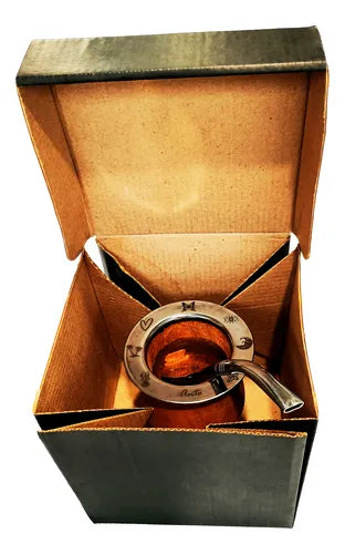 cod: 2864 (100u) CAJA PARA MATE CON BOMBILLA PREMIUM NEGRO - medida: 15x15x15