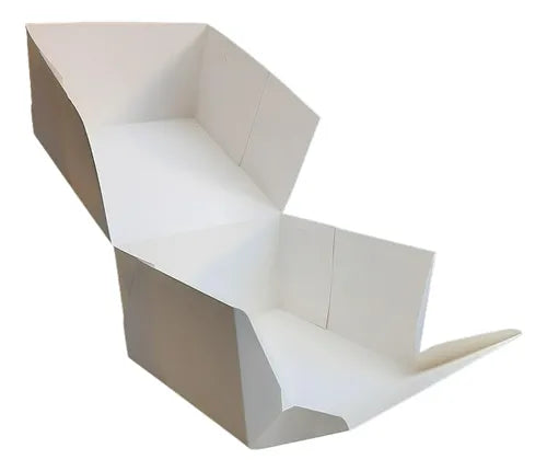 cod: 3667 (10u) CAJA CARTULINA BLANCA TORTA DESAYOS APILABLE - medida: 25x25x15