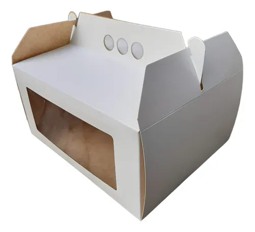 cod: 3456 (10u) CAJAS MANIJA PARA MINI DESAYO TORTA FACTURAS PICADAS - medida: 22x18x11