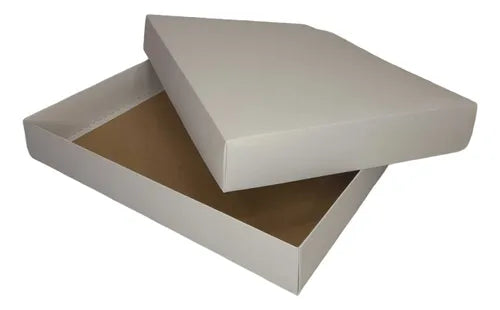cod: 011 (10u) CAJA 38X25X5.5 CAMISAS LENCERIA BLANCO CARTON Base y Tapa (10U) COD: 011 - medida: 38x25x5.5
