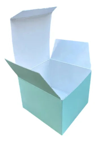 cod: 2488 (10u) CAJA CHICA CARTULINA COLOR SOUVENIR MACARON COOKIES - medida: 7x7x6