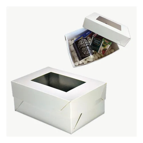 cod: 3492 (10u) CAJAS PARA DESAYOS CHICA COOKIES VISOR PVC   10 - medida: 22.4x15.4x10
