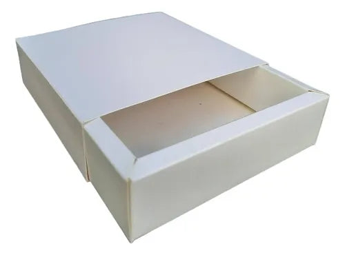 cod: 2695 (10u) CAJA CUADRADA CHICA BLANCA  APERTURA FOSFORERA - medida: 12x12x5