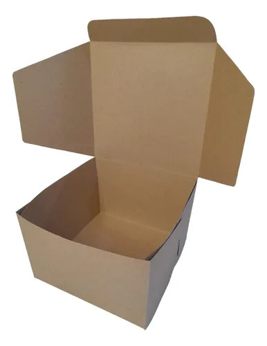 cod: 064 (10u) CAJA 16X16X10 HAMBURGUESAS KRAFT CARTON AUTOARMABLE (10U) COD: 064 - medida: 16x16x10