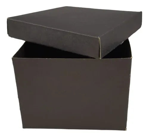cod: 180 (10u) CAJA 8X8X6 CUBO NEGRO CARTON Base y Tapa (10U) COD: 180 - medida: 8x8x6