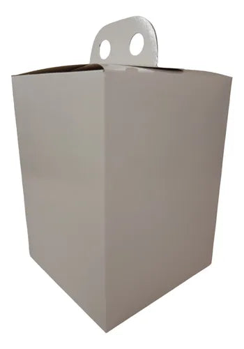 cod: 215 (10u) CAJA 14X14X19 PANNETONE BLANCO CARTON MALETIN (10U) COD: 215 - medida: 19x14x14