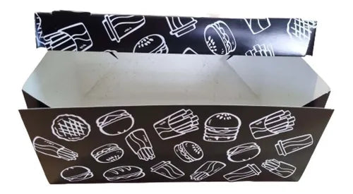 cod: 2113 (50u) CAJA PARA HAMBURGUESA Y PAPAS DOBLE - IMPRESA - medida: 0x0x0