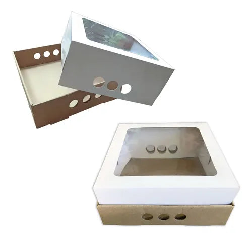 cod: 3763 (50u) CAJAS PARA DESAYO BANDEJA Y TAPA  VISOR - medida: 25x25x25