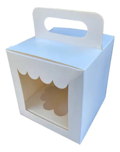 cod: 2206 (10u) CAJA PORTA CUP CAKE INDIVIDUAL CON SOPORTE - medida: 0x0x0