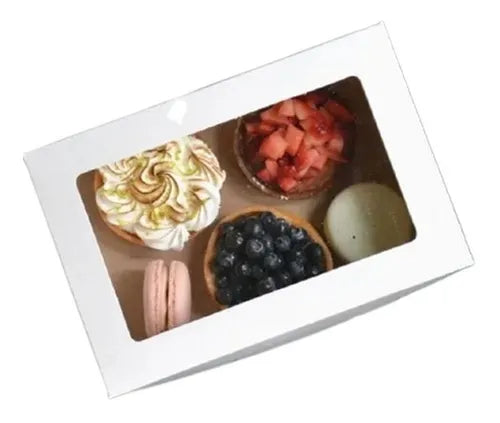 cod: 3530 (10u) CAJA CON VISOR  TORTA DESAYO PASTELERÍA - medida: 23x15x6.5