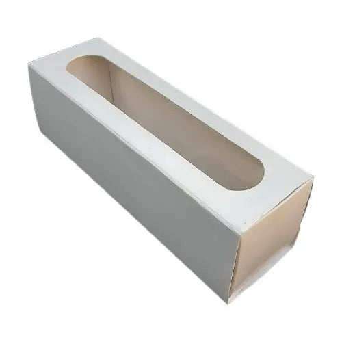 cod: 2888 (50u) CAJA TIPO FOSFORERA   PARA 5/6 MACARONS BLANCA 50D - medida: 16x5x5