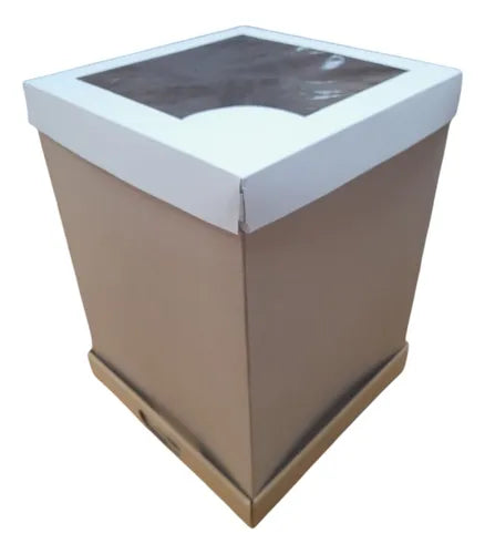 cod: 177 (10u) CAJA 40X30X30 TORTA VERTICAL BLANCO CARTON DRIP (10U) COD: 177 - medida: 40x30x30