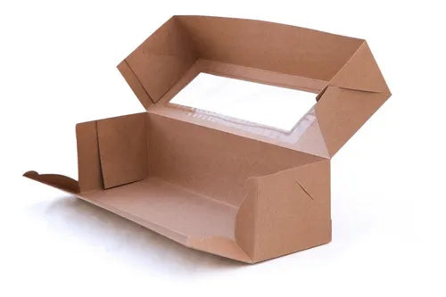 cod: 4383 (10u) CAJA BUDIN TORTAS MINICAKE CUPCAKES PAPEL KRAFT - medida: 34x10.5x9