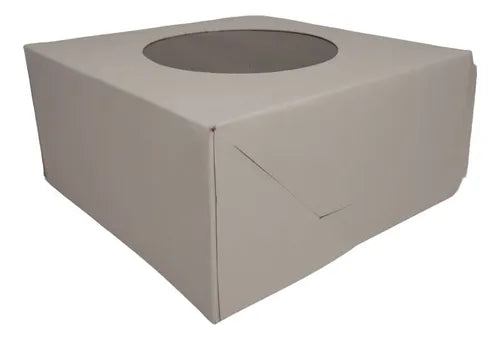 cod: 119 (10u) CAJA 16X16X8 MINI TORTAS BLANCO CARTON VISOR AUTOARMABLE (10U) COD: 119 - medida: 16x16x8