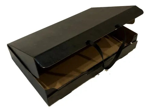 cod: 4373 (25u) CAJA ENVIOS, ROPA, DECO, OFICIO,AGENDAS  NEGRO/M - medida: 34x22x6