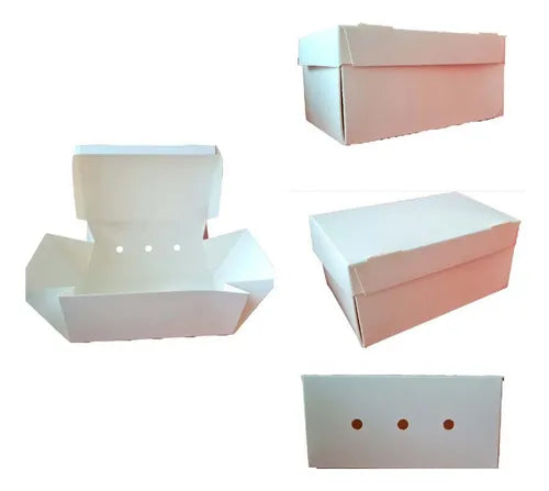 cod: 2140 (25u) CAJAS PARA HAMBURGUESAS C/PAPAS - EMPANADAS - BLANCA - medida: 0x0x0