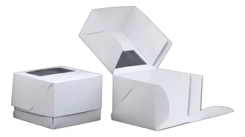 cod: 2607 (30u) CAJA MINI TORTA  VENTANA MUFFINS PASTELERIA KRAFT - medida: 10x10x10