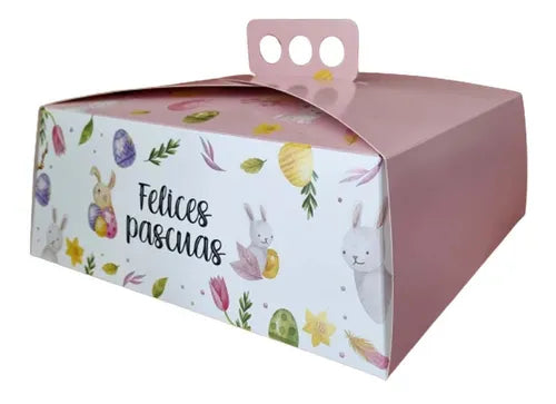 cod: 3880 (50u) CAJA PARA ROSCA DE PASCUA  - IMPRESA - medida: 27x27x10