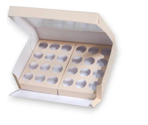 cod: 4387 (50u) CAJA C/ CA  MINICUPCAKE SHOT VISOR PVC U 054Q24 - medida: 34.5x26x10
