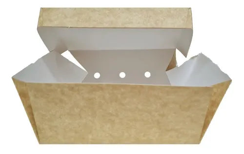cod: 2148 (50u) CAJAS PARA HAMBURGUESAS C/PAPAS - EMPANADAS - KRAFT - medida: 0x0x0